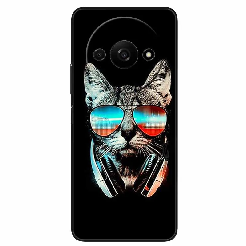 Animal Design Black Silicone Protective Case - Cool Wolf Edition