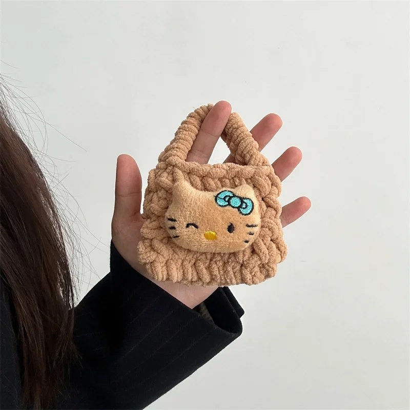 Plush Toys Plush Coin Purse Sanrio Hello Kitty Plush Toys Wallet Women Bags Cute Children Coin Purse Kawaii Girls Plushie Headphone Bag Fashion Kids Gifts