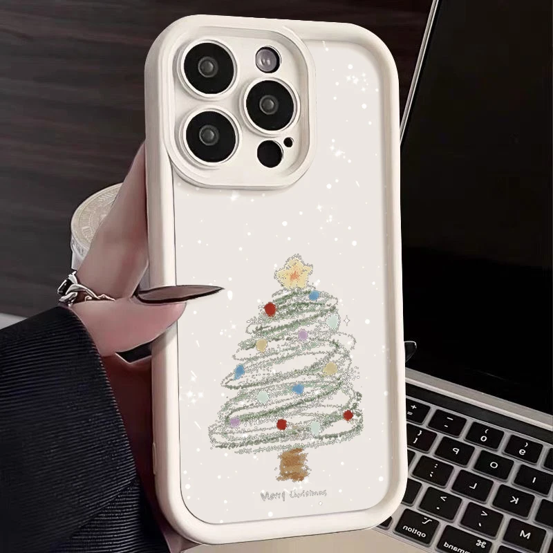 thumbnail image 1 of Funda de TPU suave con estampado de árbol de Navidad para iPhone 15 16 Pro Max 14 Plus 13 12 11 Pro Max 7 8 XR X XS SE cubierta de teléfono a prueba de golpes, 1 of 5