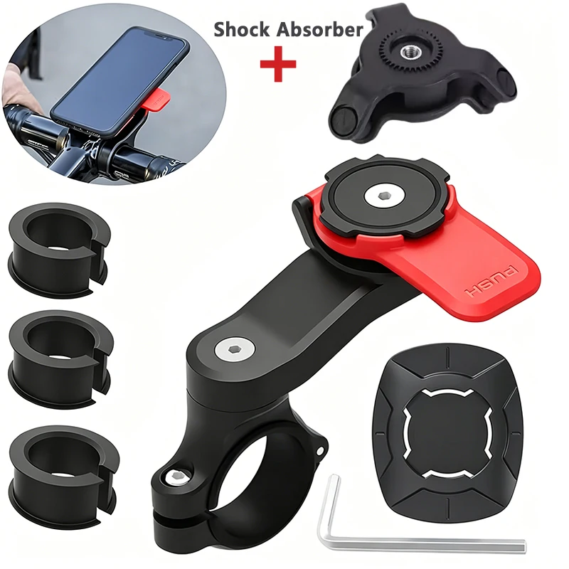 Detachable 360° Rotating Shock-Absorbing Phone Holder for Bikes and Motorcycles