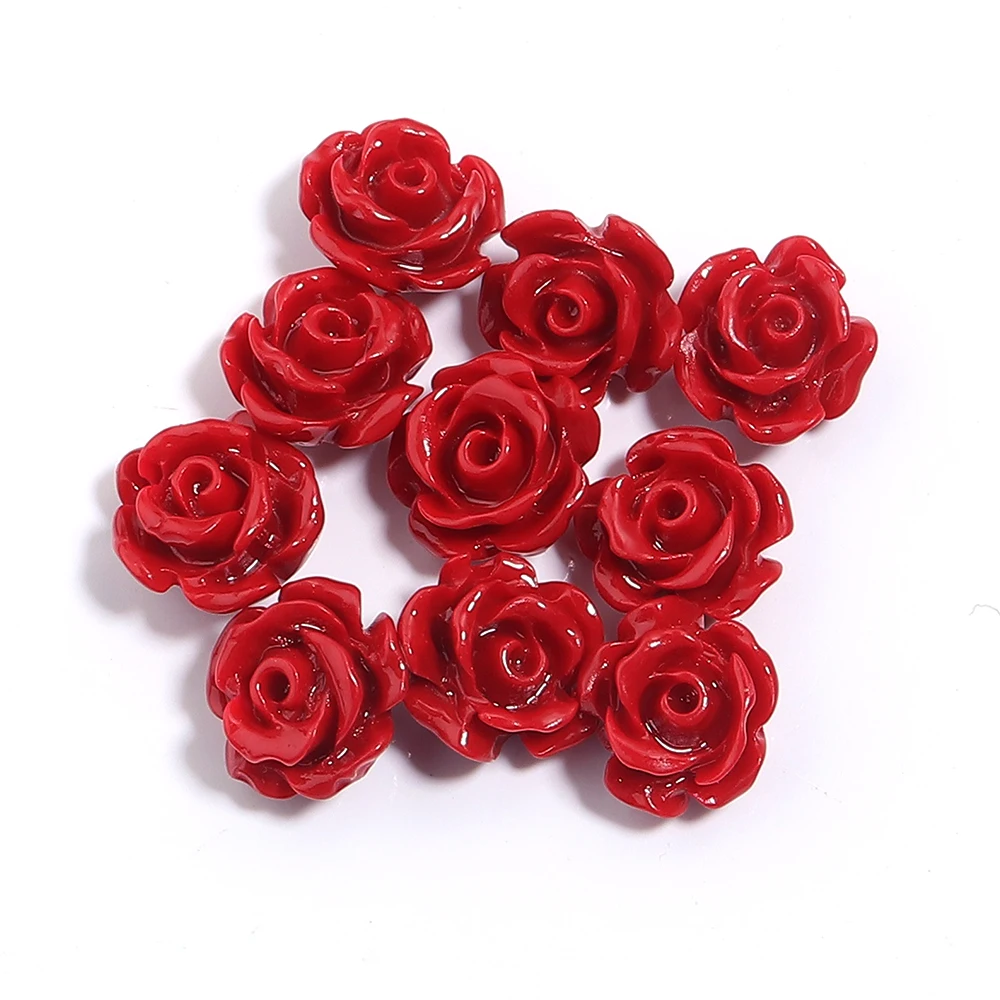 Elegant Rose Camelia Flower Beads - Premium Artificial Coral for DIY Jewelry and Accessories