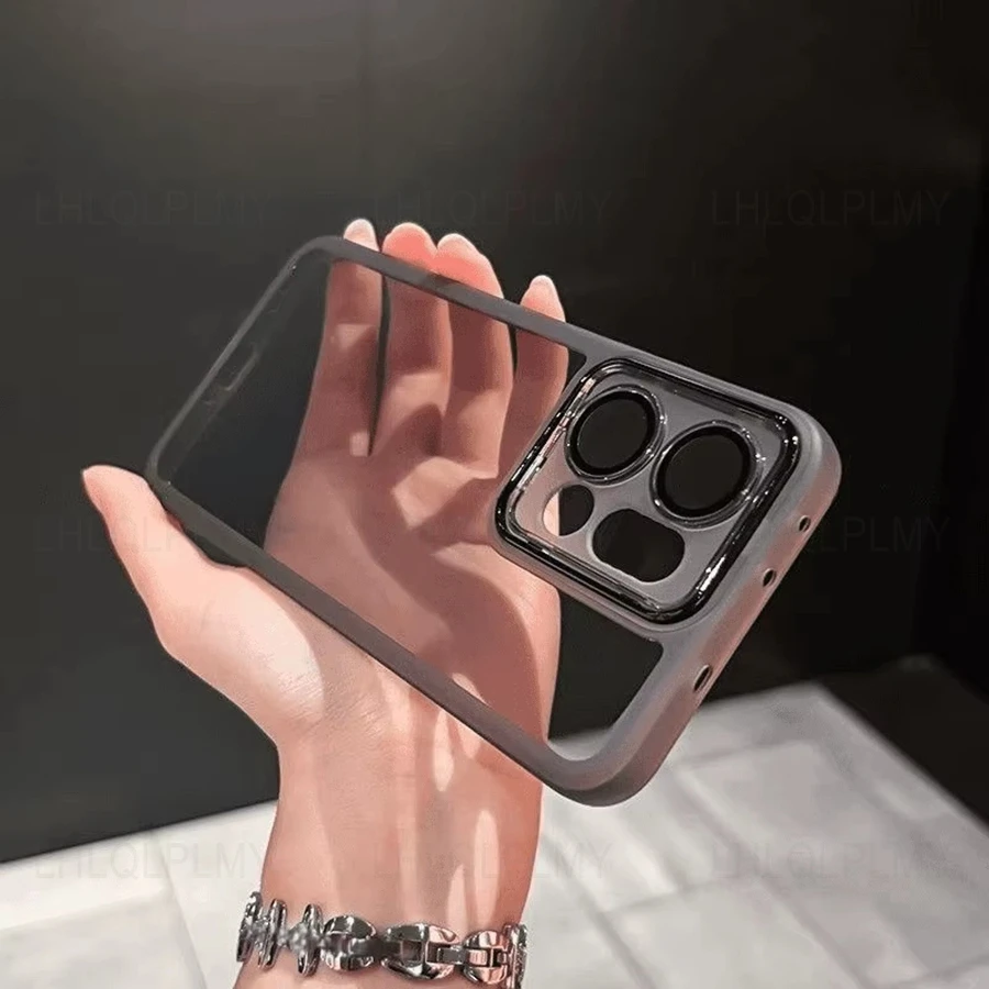 Transparent Soft TPU Phone Case with Camera Lens Protector Film
