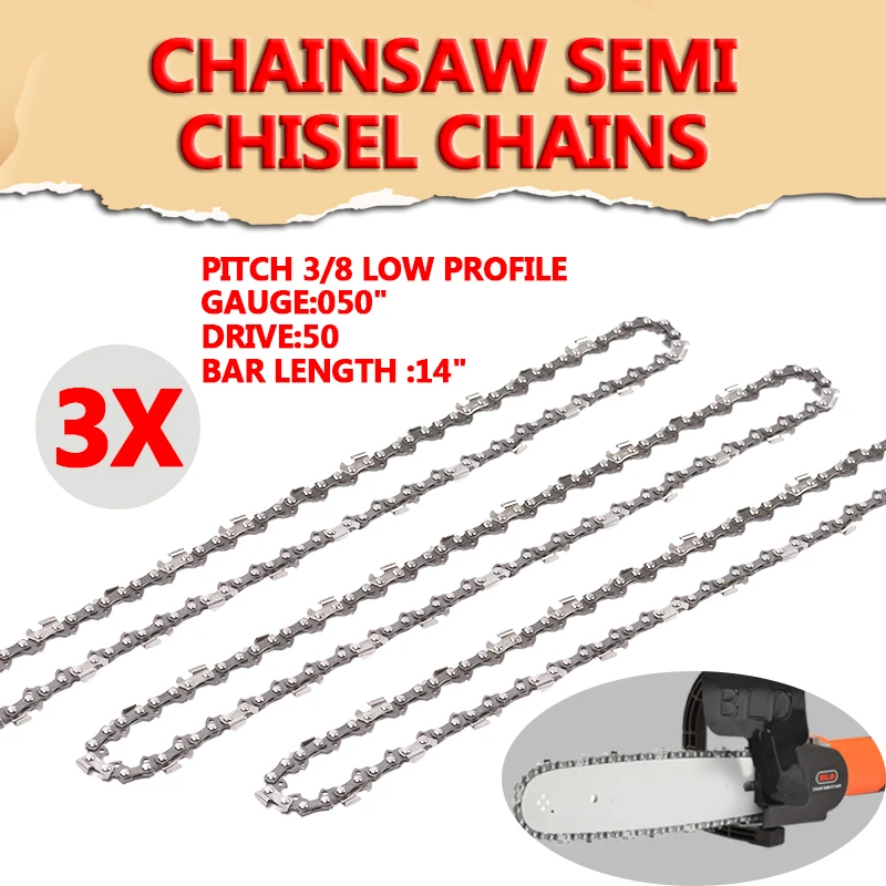 3pcs101214161820InchSteelChainsawChains38PitchLPLogging