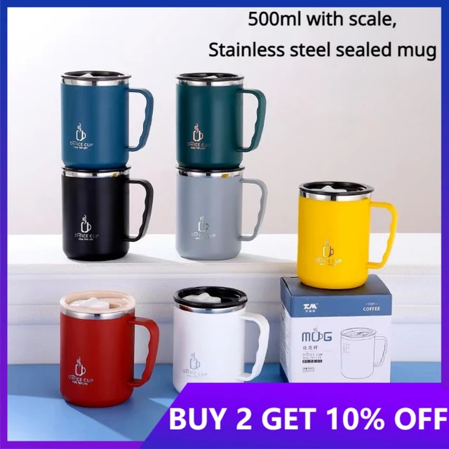 16oz Travel Coffee Mug with Mag Slider Lid Double-Wall Coffee Mug 18/8  Stainless Steel