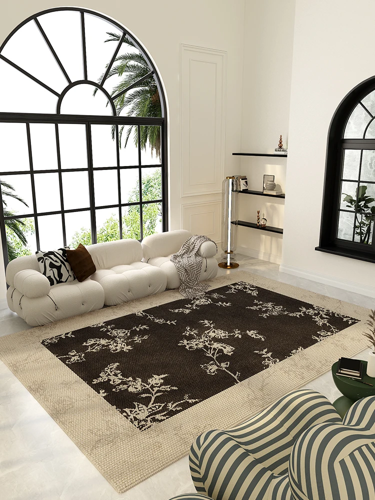 

American Retro Flower Living Room Carpet Easy Clean Anti-Slip Bedroom Rug Home Decor Aesthetics Art Tapis ковер Alfombrar سجادة