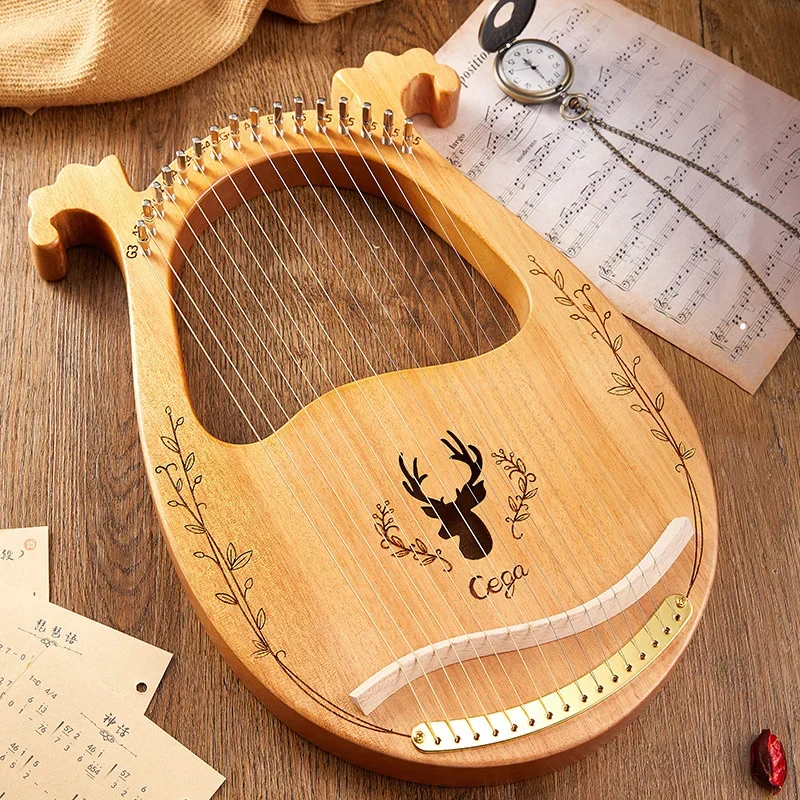 Lyre 16/19 /24 Strings Lyre Harp Piano Wooden Mahogany Musical Instrument 16/19/24 Strings Piano With Storage Bag