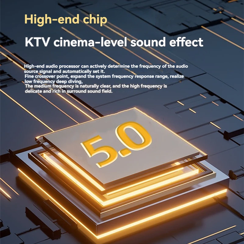 100W Subwoofer Wireless Bluetooth Speaker Built-in Sound Card Colorful Light with Dual Microphones Portable Family Party Karaoke