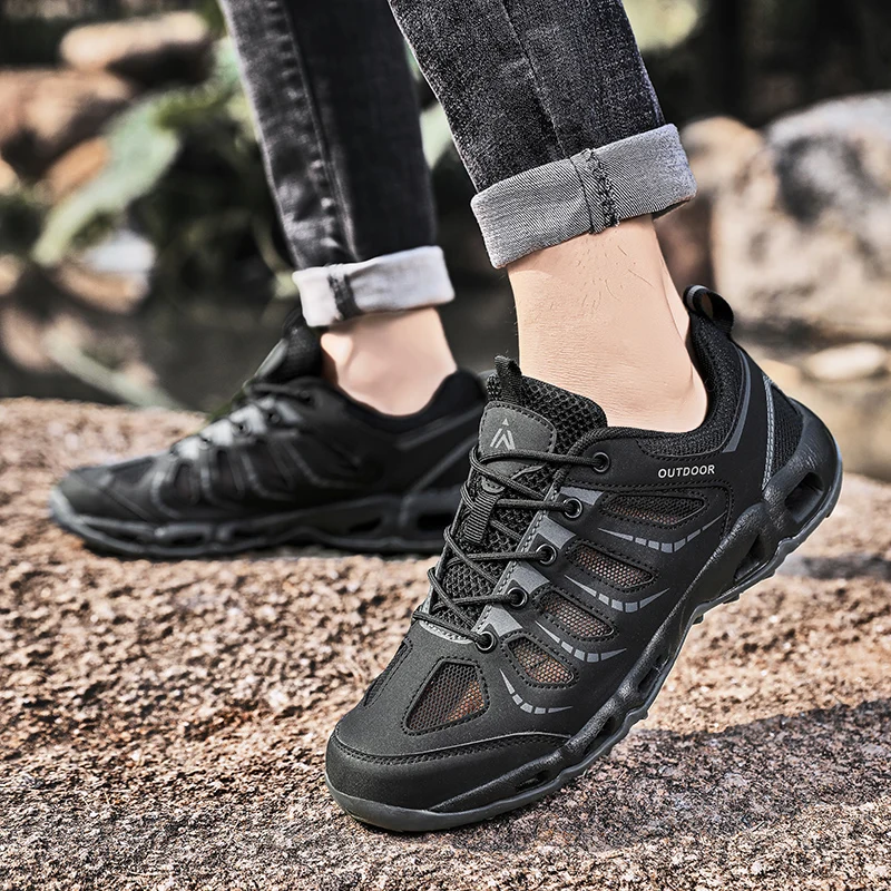 STRONGSHEN Waterproof Men Hiking Shoes Outdoor Couple Aqua Water Shoes Breathable Trekking Shoes Camping Boots Sports Sneakers