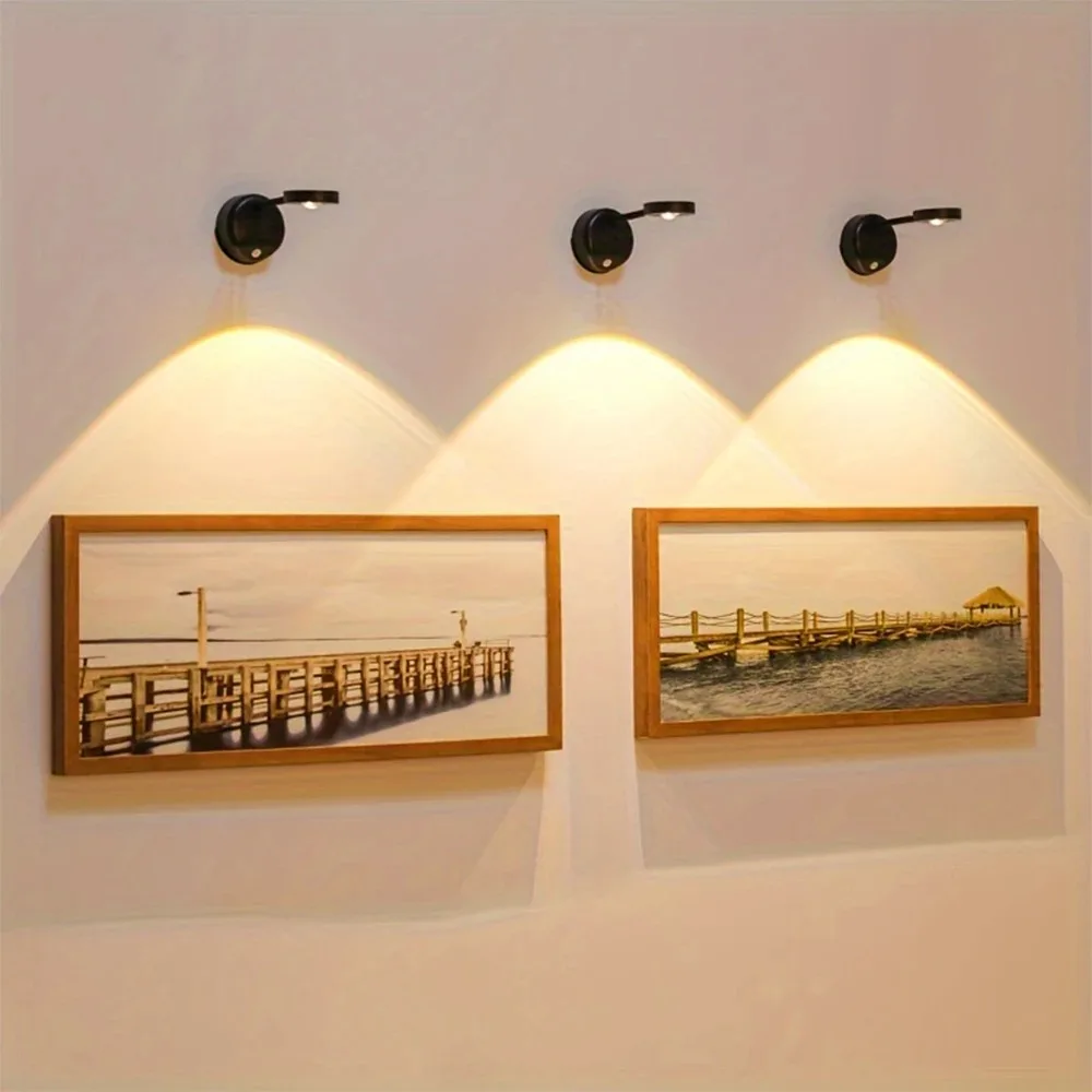 LED 모션 센서 조명 야간 조명, USB 충전식 벽 램프, 그림 벽화, 거실 침실 주방 조명