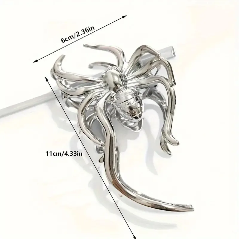 Modne gotyckie klamra do włosów w kształcie pająka-niepowtarzalny metalowy uchwyt, jednolity kolor, średniej wielkości, minimalistyczny styl akcesoria damskie