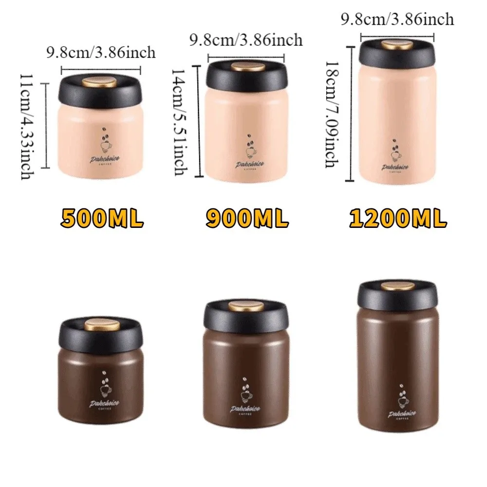 Stainless Steel Vacuum Coffee Container Moisture-Proof Thickened Food Storage Jar Keep Fresh Rust-proof Coffee Bean Storage Home