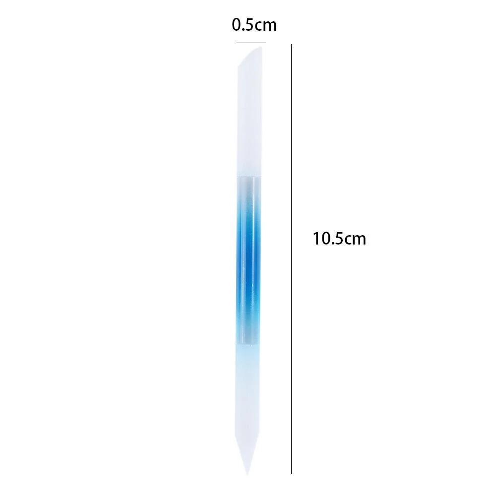 Glass Cuticle Pusher 3/1Pcs Double Sided Crystal Glass Nail Files Manicure Pedicure Precision Filing