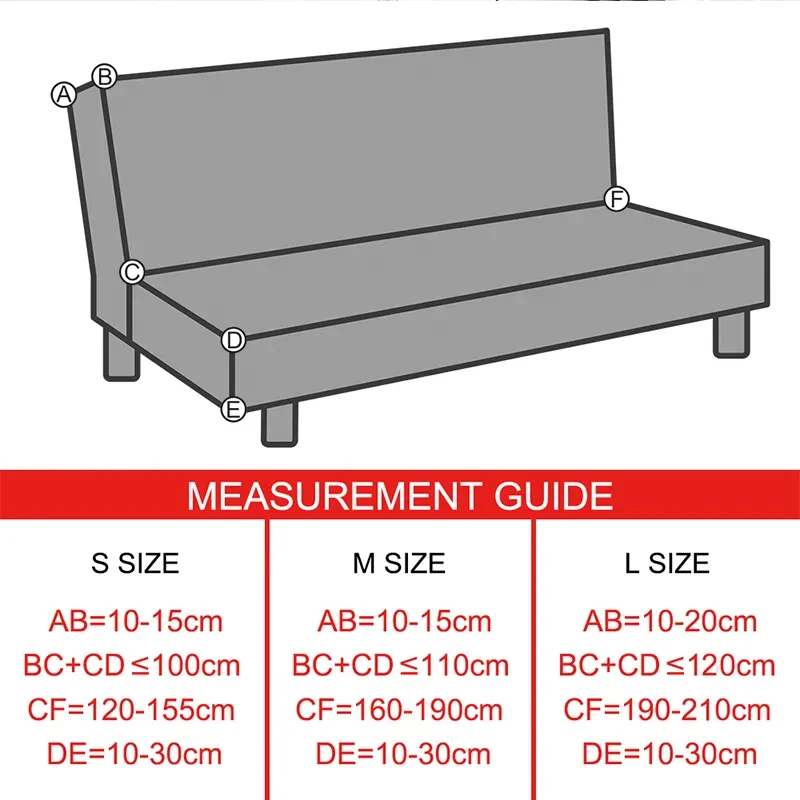 Jacquard Elastic Armless Sofa Bed Cover Adjustable Stretch Sofa Folding Bed Covers Slipcovers Protector Bench Futon Cover 3 Size 2
