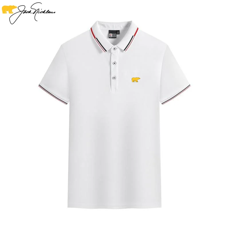 

Jack Nicklaus Summer High Quality New Luxury StylePolo Shirt Busines Casual Matching Color Lapel StyleComfortable and Breathable