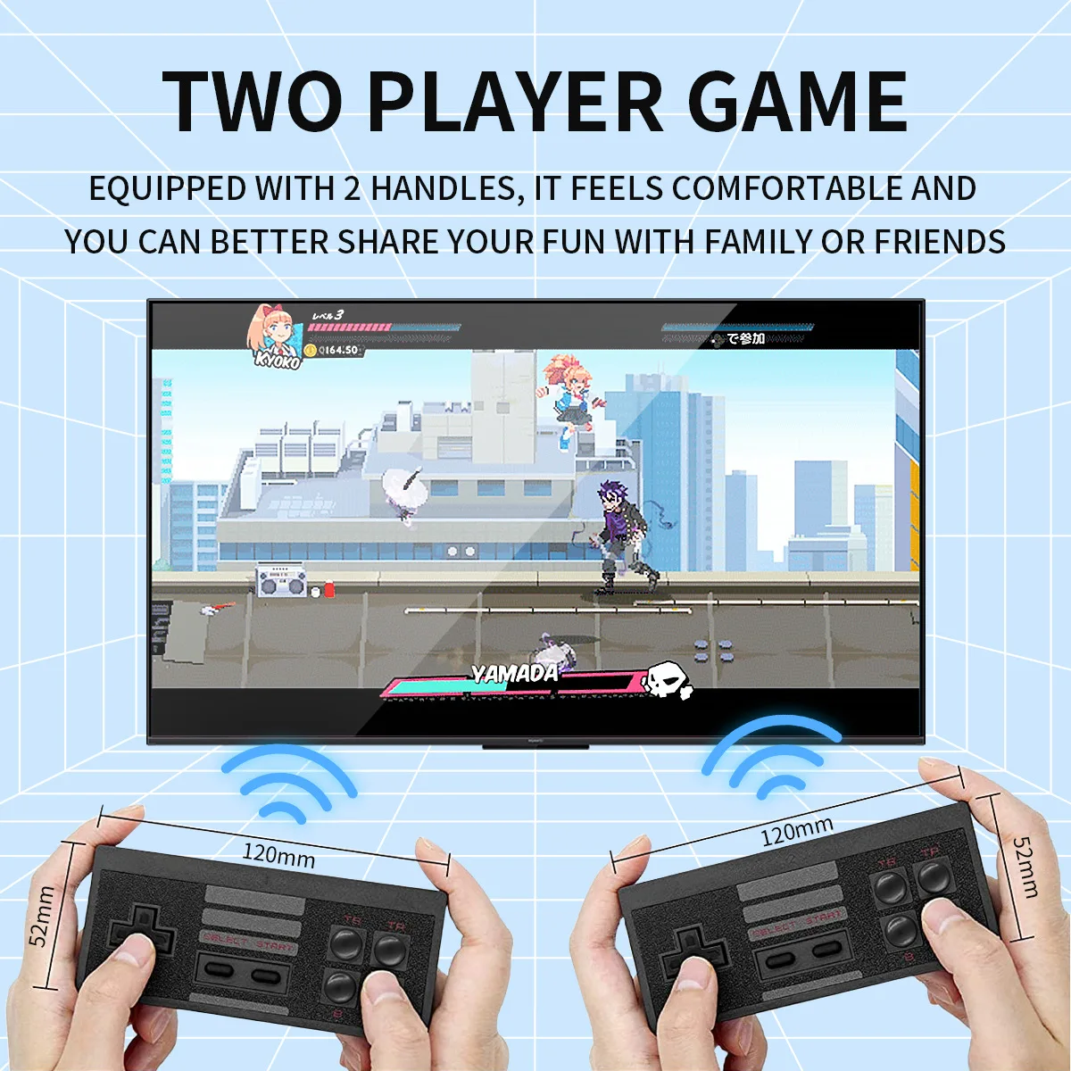 미니 비디오 게임 콘솔 휴대용 게임 플레이어, NES 8 비트 레트로 게임 스틱, HD 출력 무선 게임패드, 1500 개 이상의 게임 내장