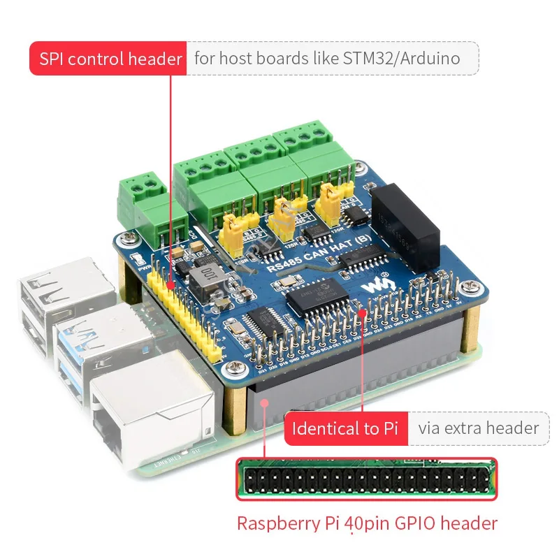 Raspberry Pi RS485  CAN Ȯ HAT  RS485 CAN  º ȣ ȸ