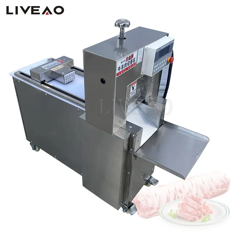 

Electric Mutton Rolls Meat Slicer Mincer Automatic Beef Lamb Pork Belly Slice Frozen Food Cutter Machine
