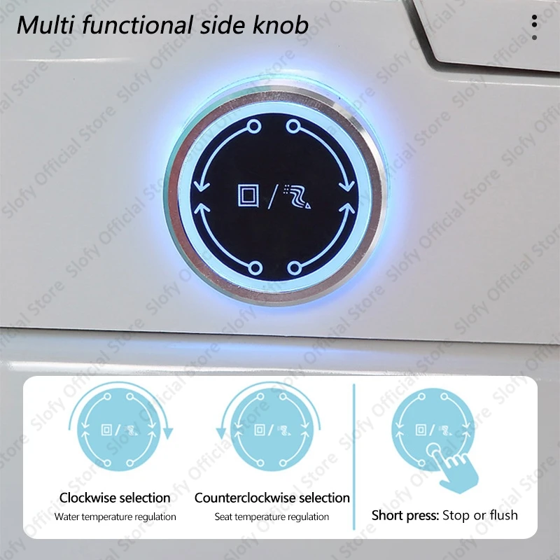 Elongated Smart Bidet Toilet for Bathroom Tank Built In Bidet Toilet Heated Seat Warm Water Auto Flush Air Dryer Remote Control 5