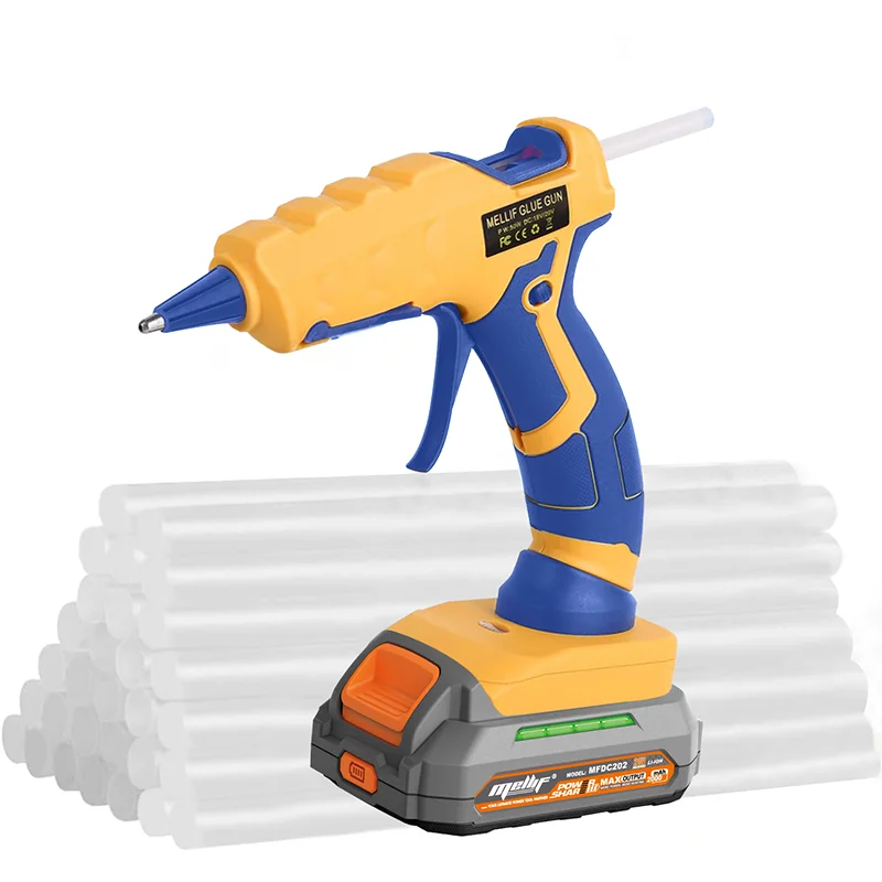 Hot Melt Glue Gun Hot Glue Gun Cordless Glue Gun Cordless Electric Hot Melt Glue Gun Compatible with Dewalt 18V 20V Battery 7 mm Glue Stick DIY Tools(Tool Only)