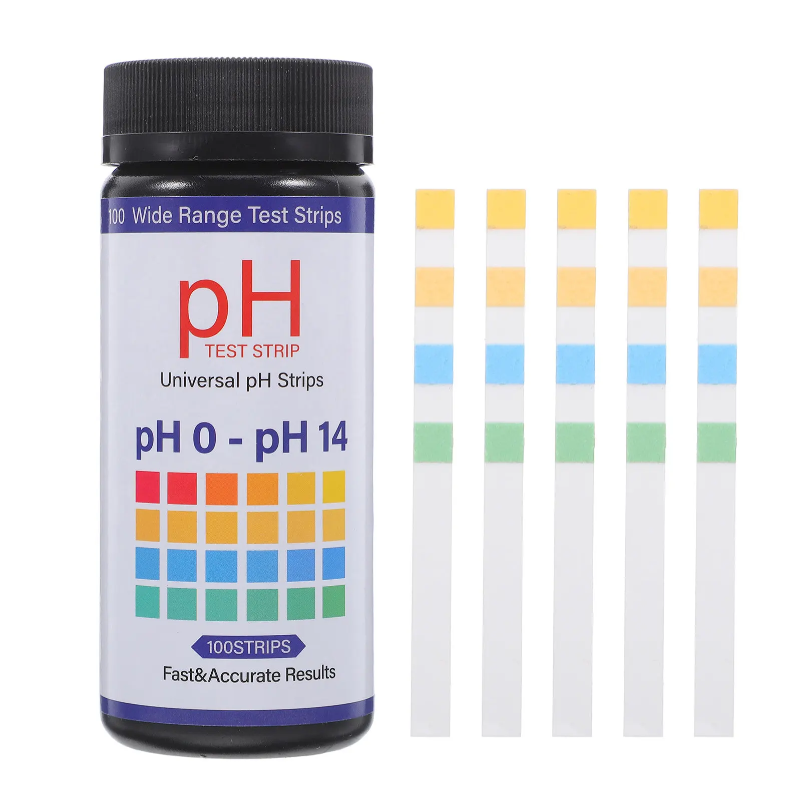 100개입 PH 테스트 스트립 0-14 휴대용 개별 포장 액체 PH 측정기 (수영장, 수족관, 실험실, 체육관, 흙, 식수용)