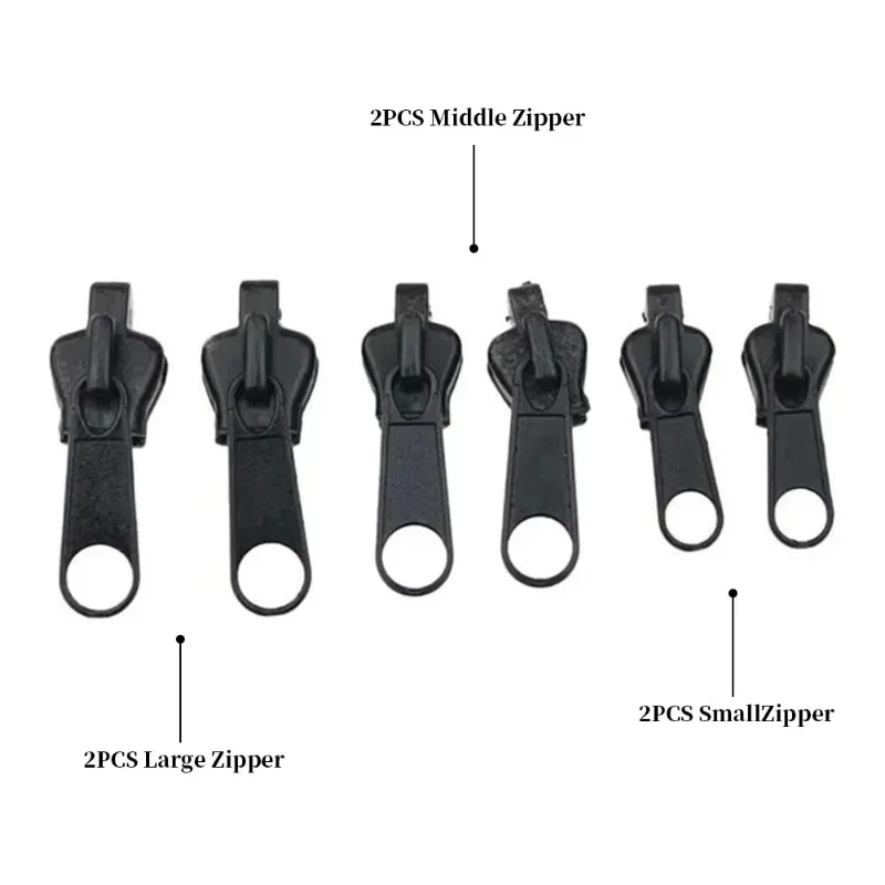6Pcs Universal Detachable Repairing Zippers DIY Sewing Backpacks Purses Repair Zipper Head Replacement Zippers New Design