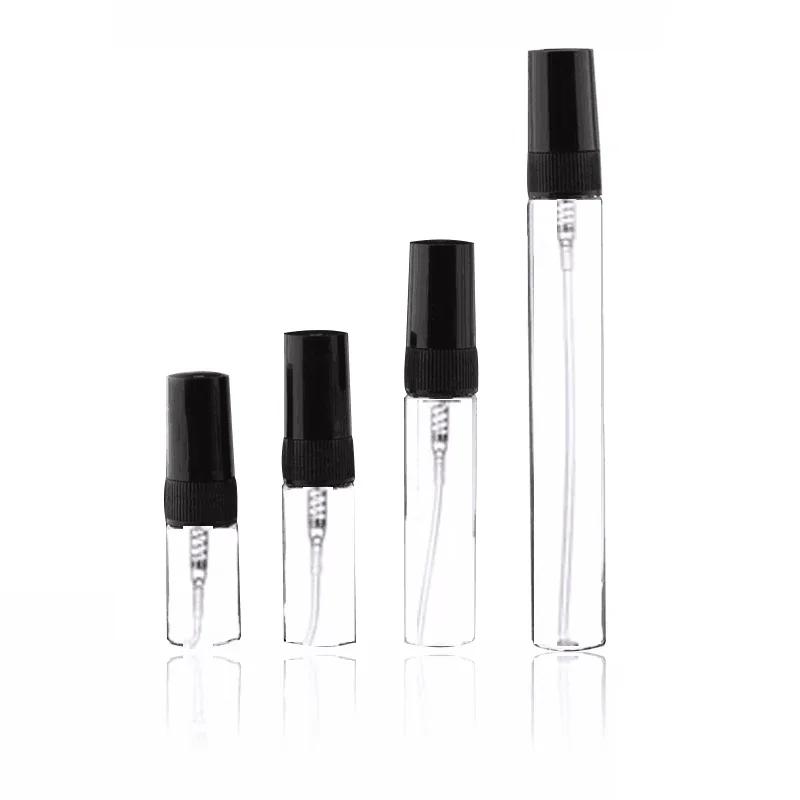 

50pcs/lot 2ml 3ml 5ml 10ml Glass Perfume Bottle Empty Sample Spray Bottles Thin Glass Vials