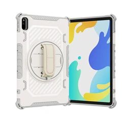 Versatile 360° Rotating Shockproof Tablet Case with Hand Strap and Stand for MatePad 10.4 2020 (Grey)