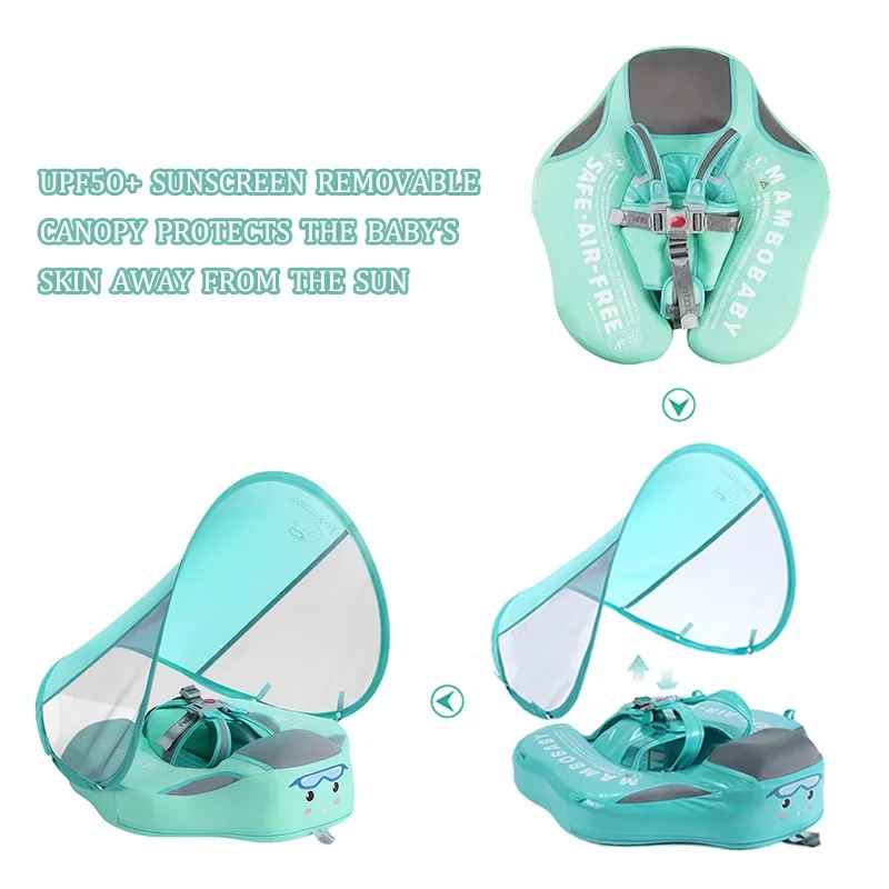 Baby Float Mambobaby VIP Non-Inflatable Baby Floats with Canopy Underarm Swimming Floater Spa Buoy Trainer Suppliers