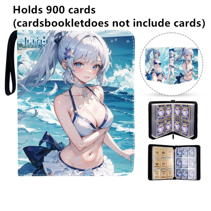 Genshin Impact ONE PIECE Card Album Book Folder 900pcs 9 Card Slots Zipper Double Pocket Zipper Binder Holder