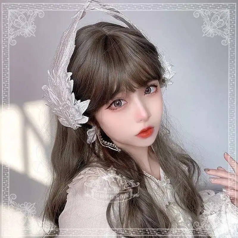 Feather Angel Wing Hair Clips Lolita Barrette Hairpin Lolita Anime Cosplay Hair Accessories Anime Halloween Black White Headwear