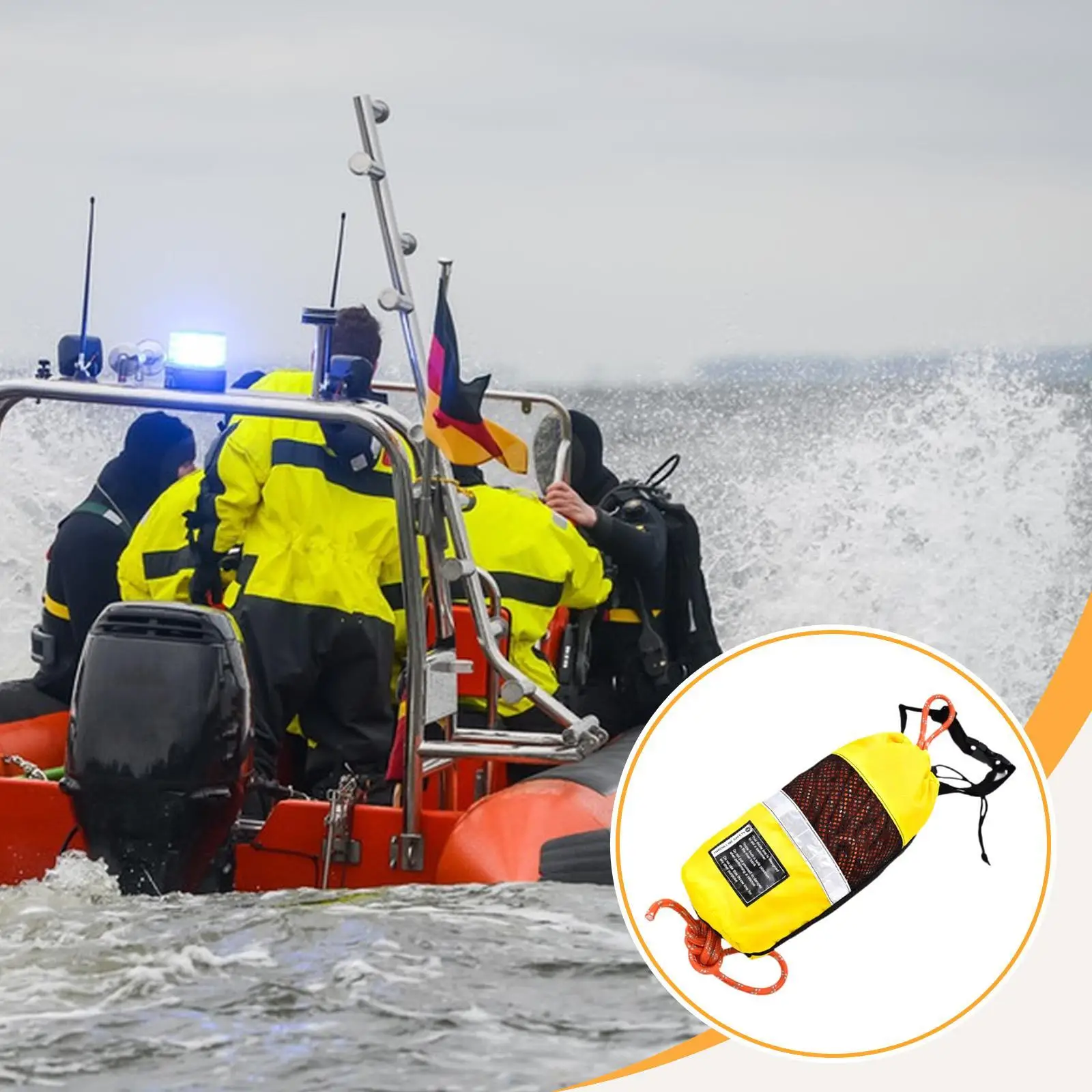 Water Throw Bag Boat Rope Floating Throwing Rope Throwing Line for Rafting Ice Fishing Canoeing Buoyant Dinghy Boating