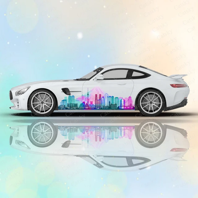 Autocollants de carrosserie abstremberg City Skyline, autocollant latéral  de voiture en vinyle, autocollant de carrosserie, Itasha abstrait -  AliExpress