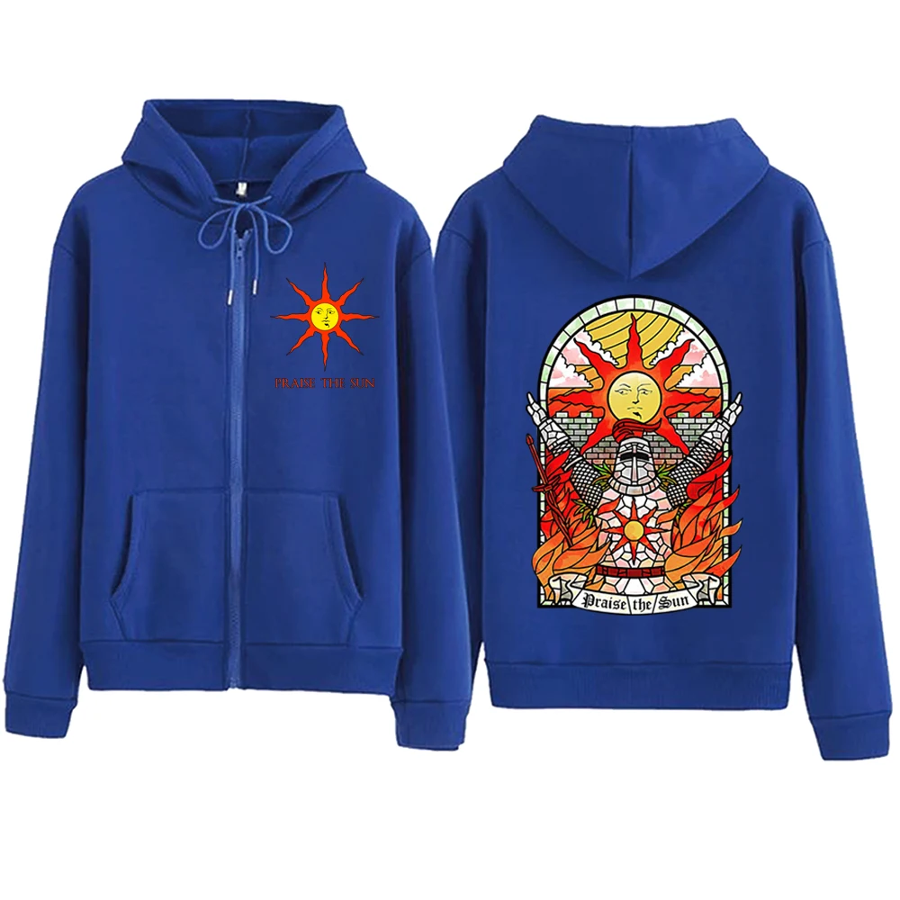 Dark Souls Praise The Sun Zipper Hoodie Harajuku Pullover Tops