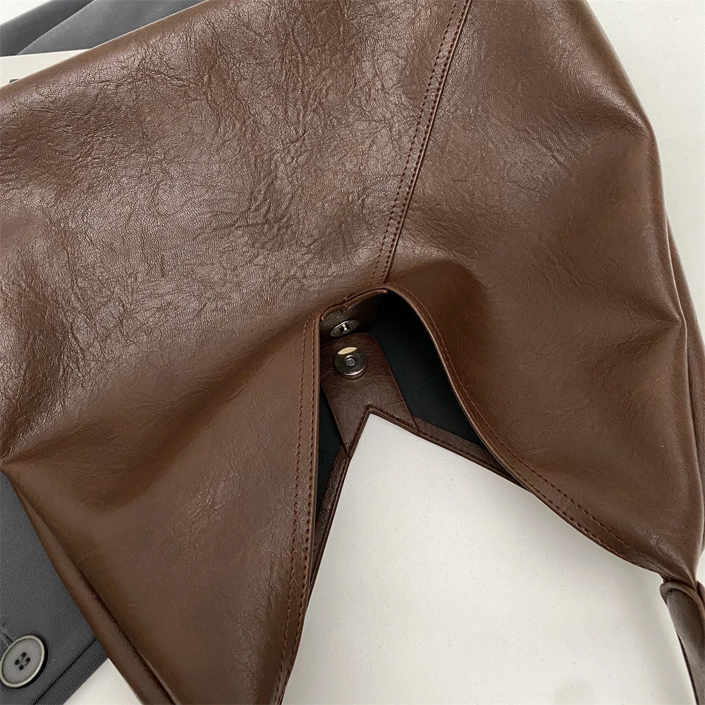 Retro 2-in-1 Shoulder Bag - Large Capacity PU Leather Tote for Women