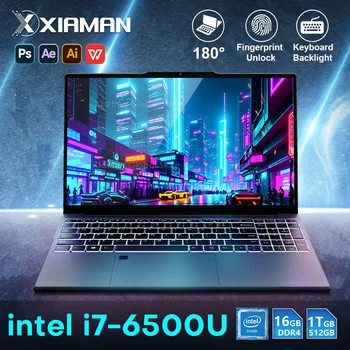 Xiaman 15.6 "Intel Core i7 6500U Computer Portatile Windows 11 Pro 16GB DDR4 512GB 1TB SSD Notebook Portatile PC Gamer Gaming Laptop