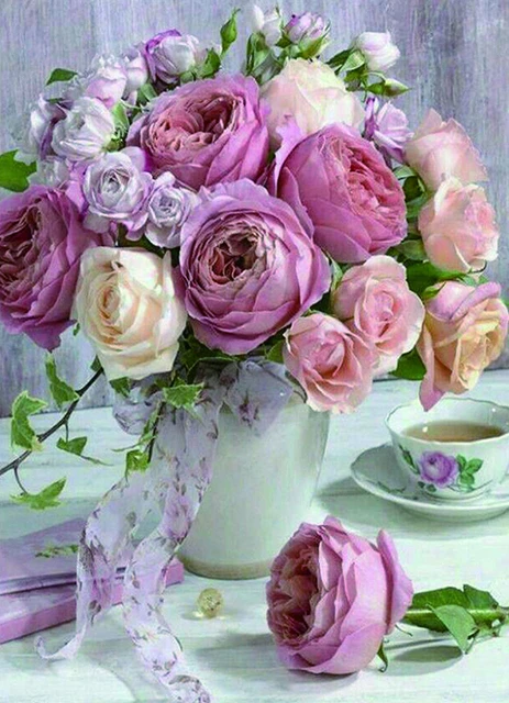 5D Diamond Painting Flower Full Diamond Tulip Rose DIY Diamond Mosaic Art Painting Cross Stitch Rhinestone Embroidery Home Decor CY-HH00263AE6