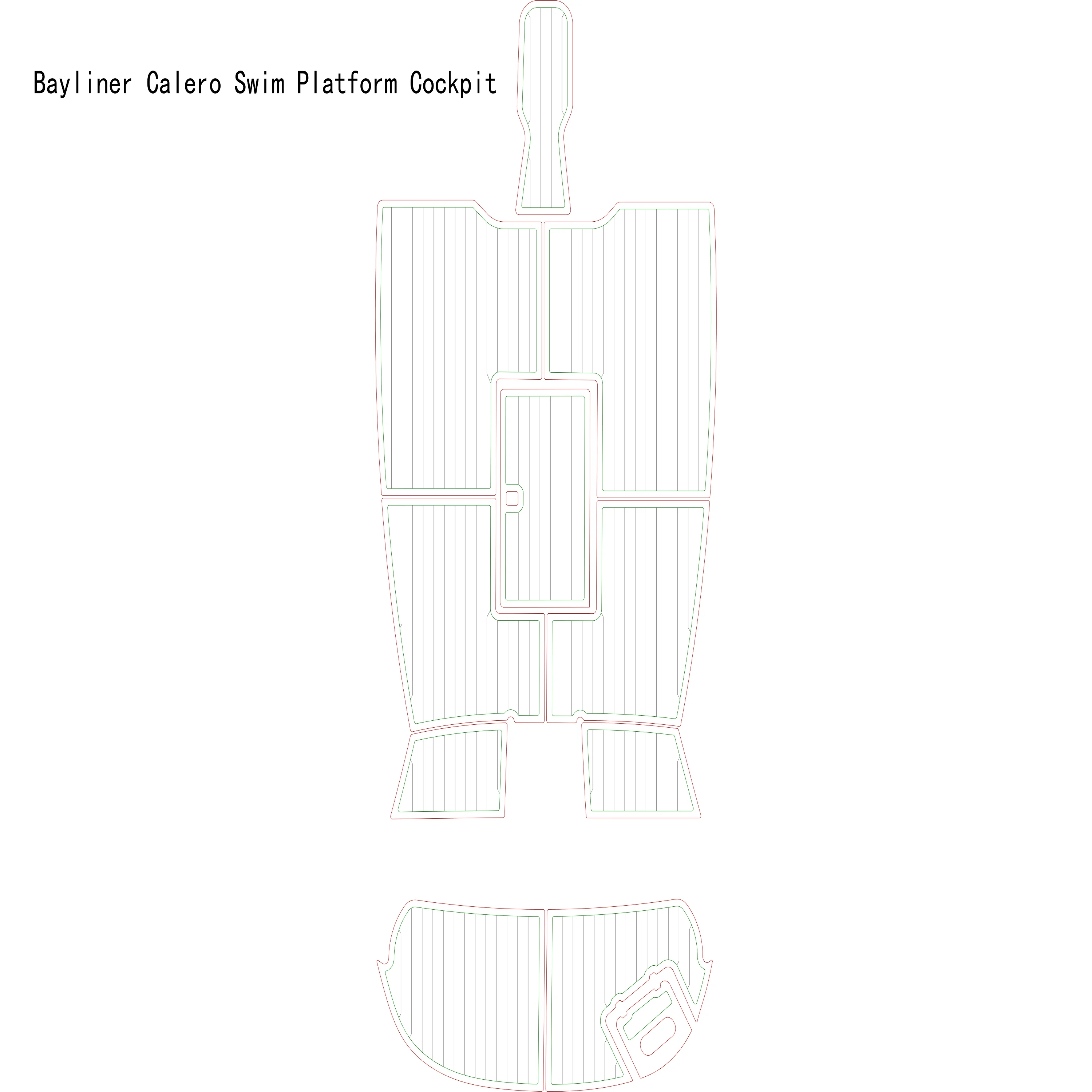 Bayliner Calero Swim Platform Cockpit Boat Eva Foam Faux Teak Deck Floor Pad Mat