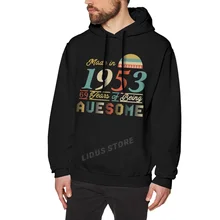 

2022 New Design Made In 1953 69 Years Of Being Awesome 69th Birthday Gift Hoodie Sweatshirts Street clothes Cotton Streetwear