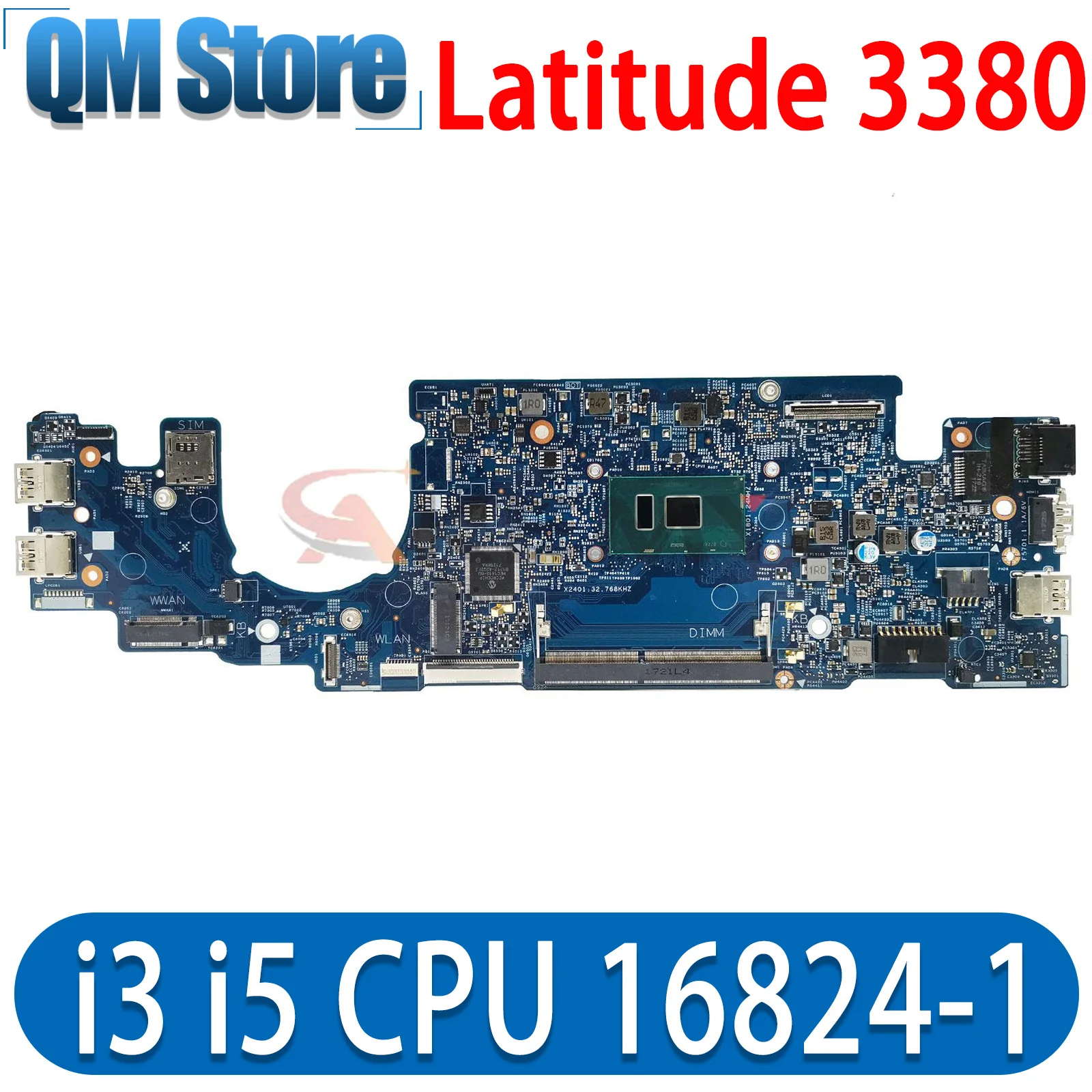 

For Dell Latitude 13 3380 Laptop Motherboard With CPU 4415U 3865U i3 i5 CPU CN-066FRK mainboard 16824-1 DDR4 Tested 100% Work