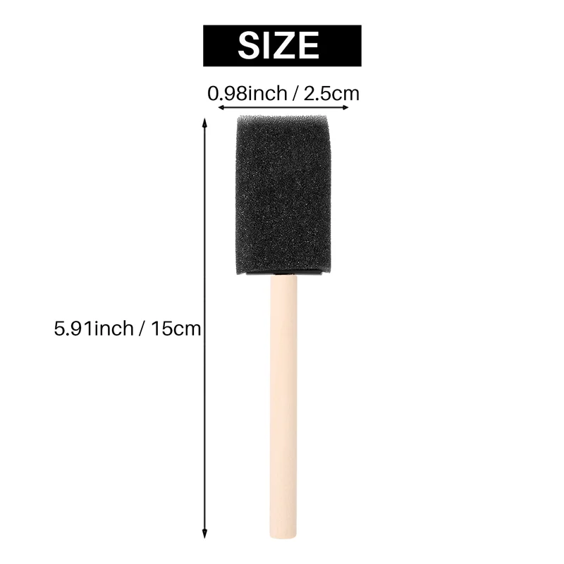 

60Pcs Small Foam Paint Brush Sponge Foam Brush Painting Set Wood Handle 1 Inch Paint Brushes Tools Painting Set for Kids