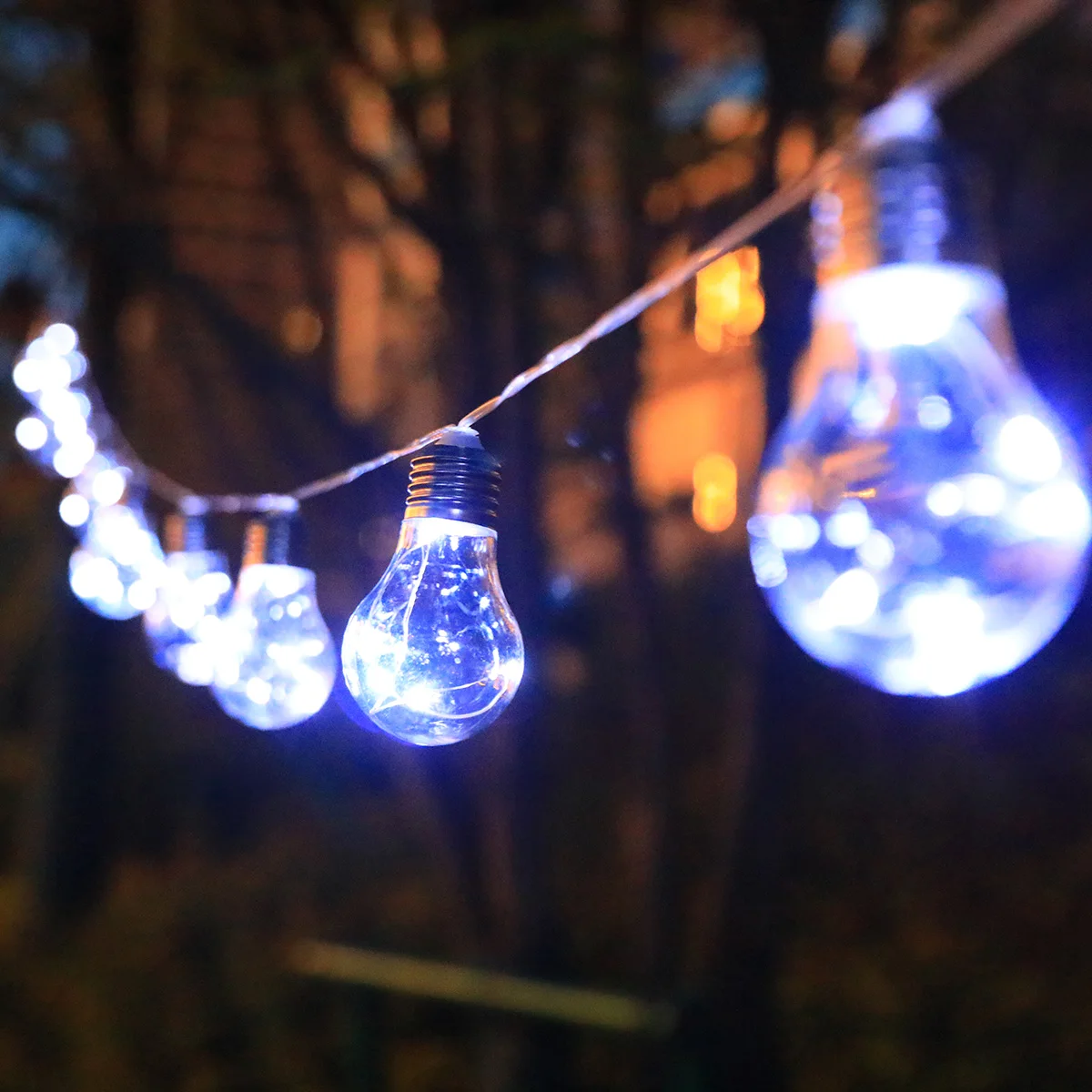 Сонячні ліхтарі з мідного дроту з прозорими глобусами - холодні білі зовнішні ліхтарі на сонячних батареях для саду, патіо, різдвяного декору