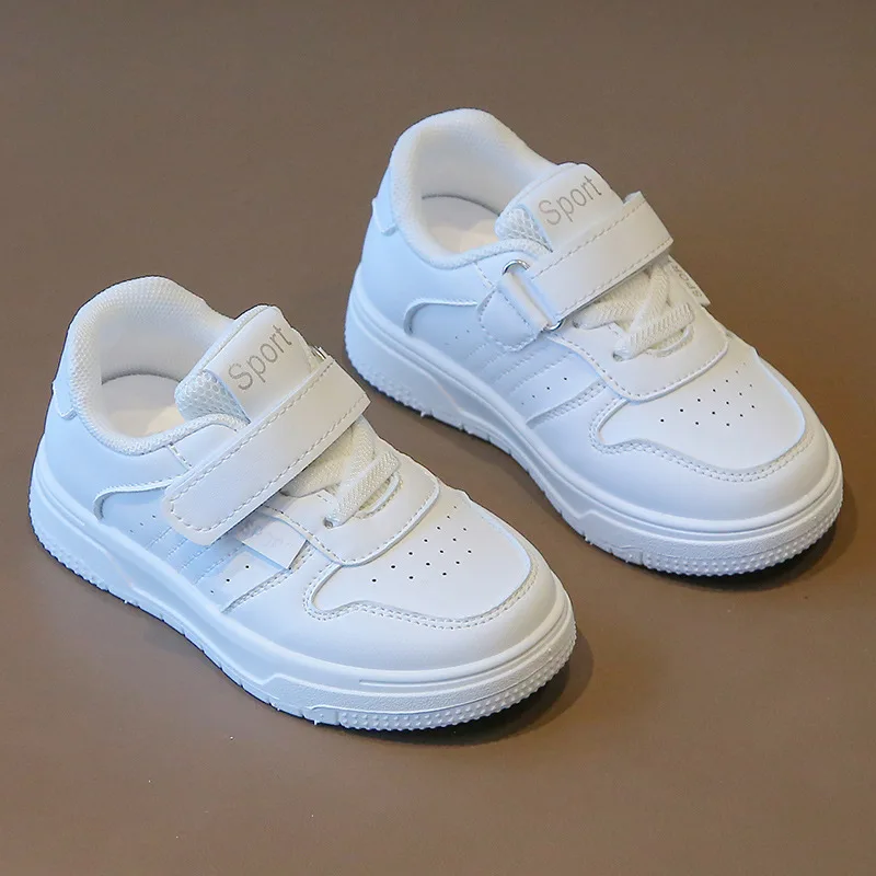 

2024 Spring Autumn Sneakers for Children New Sport Shoes for Boys Girls Breathable White Casual Board Shoe Soft Soled Baby Shoes