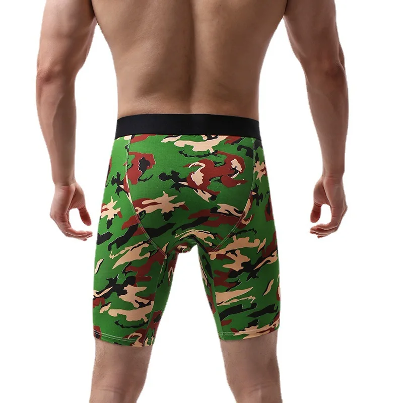 1PCS Long Leg Cotton Sexy Shorts Boxer Men’s Underwear Men's Underwear Men Panties Men Underpants Boxershorts camouflage Natural 6