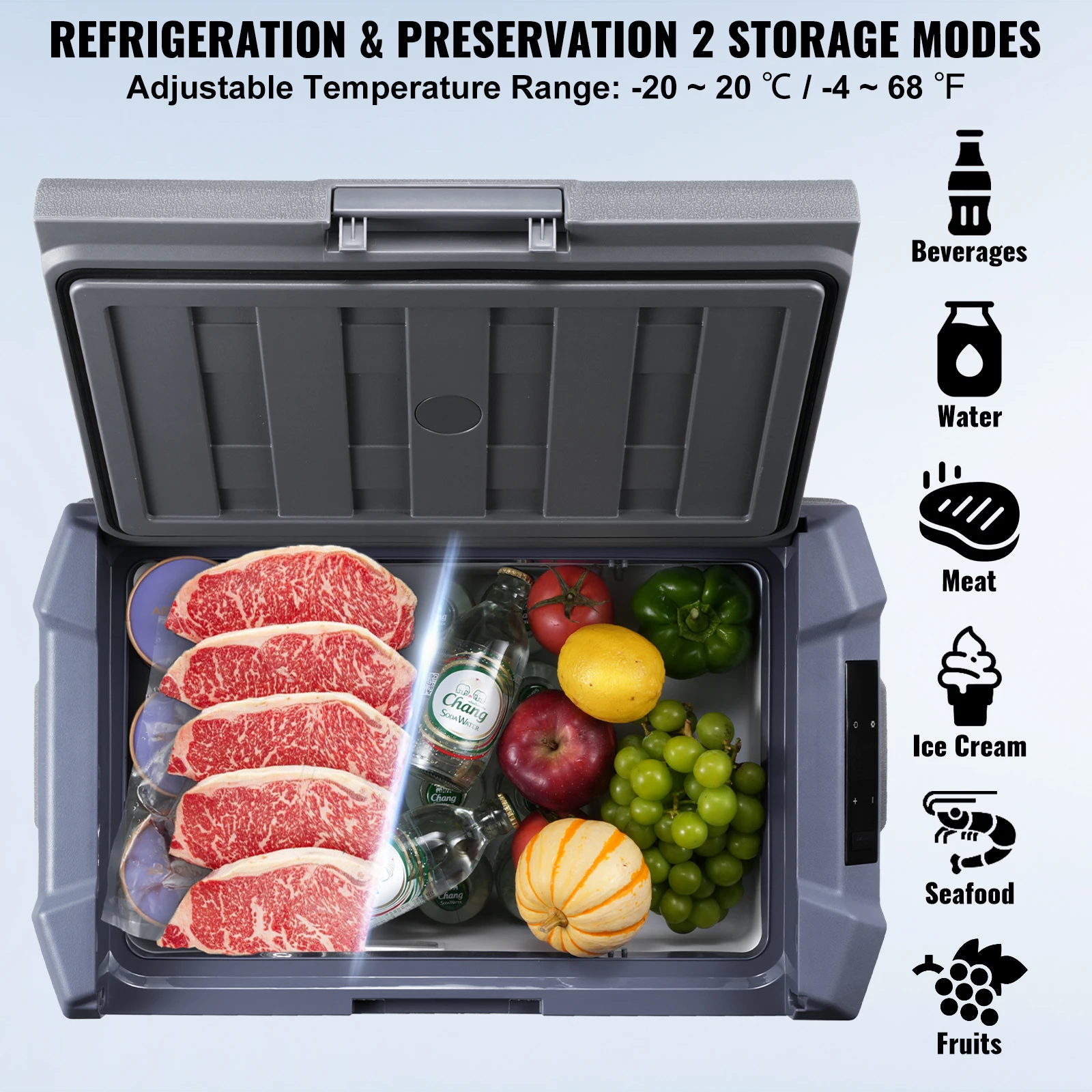 SucceBuy 40/50/58L Portable Car Refrigerator 12VoltCar Refrigerator Fridge Dual Zone Portable Freezer Compressor Cooler for Home 3