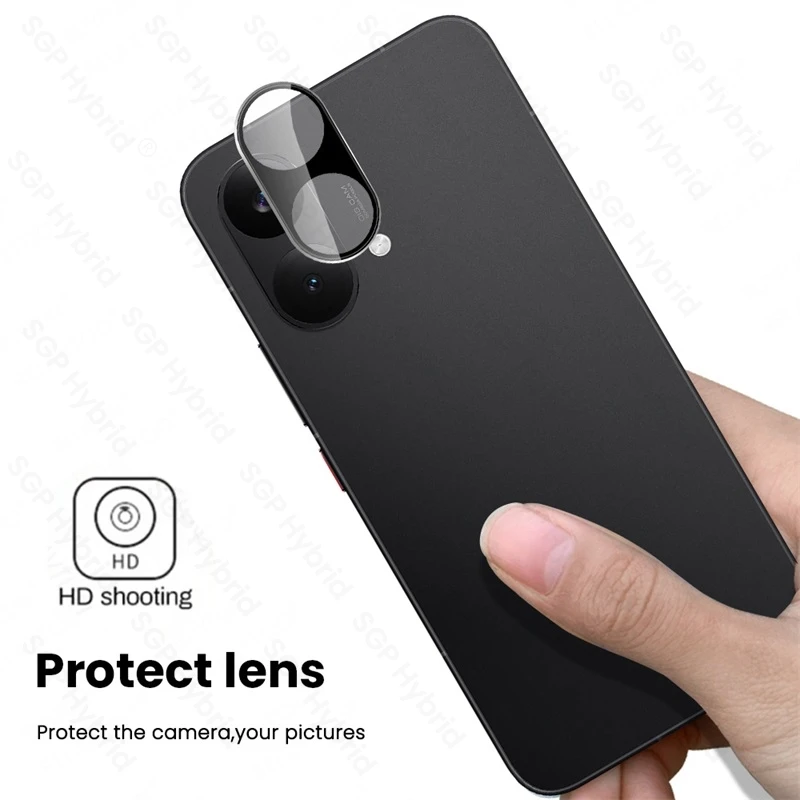 2-Pack Black 3D Camera Protective Glass with 9H Curved Lens Film