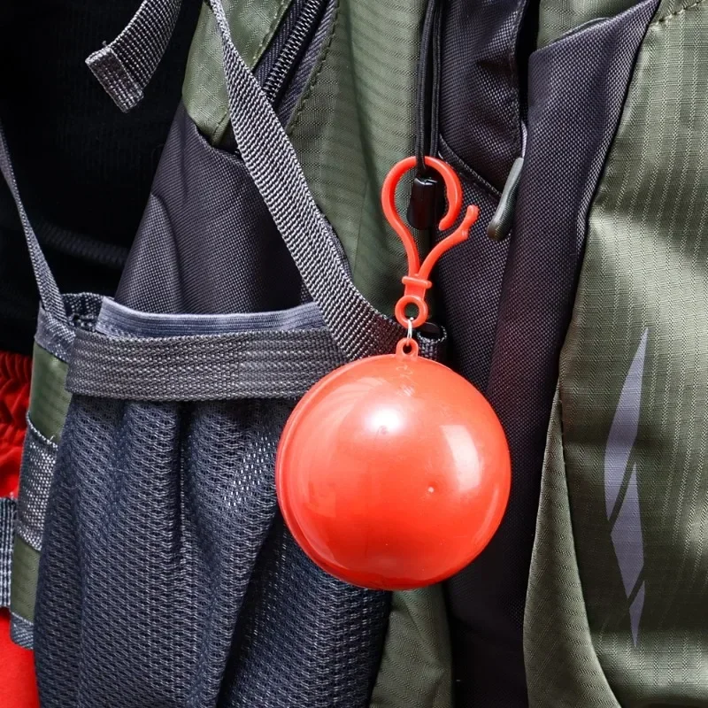 Raincoat Poncho Portable Mini Raincoatball Thicken Disposable Raincoats Cape for Adults Emergency Waterproof Raincoats Ball with Keychain Unisex