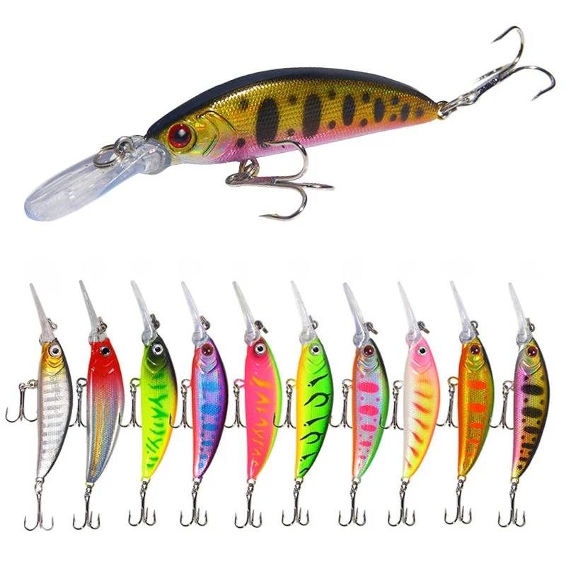 

ZWICKE 7cm6g Minnow Wobblers Lure Floating 3D Eyes Hard Plastic Lures Artificial Bait Treble Hooks Jerkbait Fishing Tackle Pesca