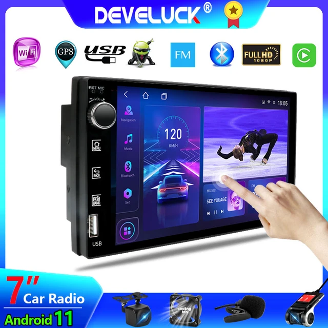 Radio Multimedia con gps para coche, reproductor de vídeo con Android, 2  Din, pantalla táctil 2.5D, 7 pulgadas, Universal, estéreo, Carplay, para  Vw, Nissan, Hyundai, toyota - AliExpress