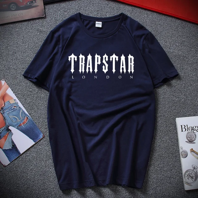 Limited New Trapstar London Men's Clothing T-Shirt XS-2XL Men Woman fashion t-shirt men cotton brand teeshirt Navy Blue