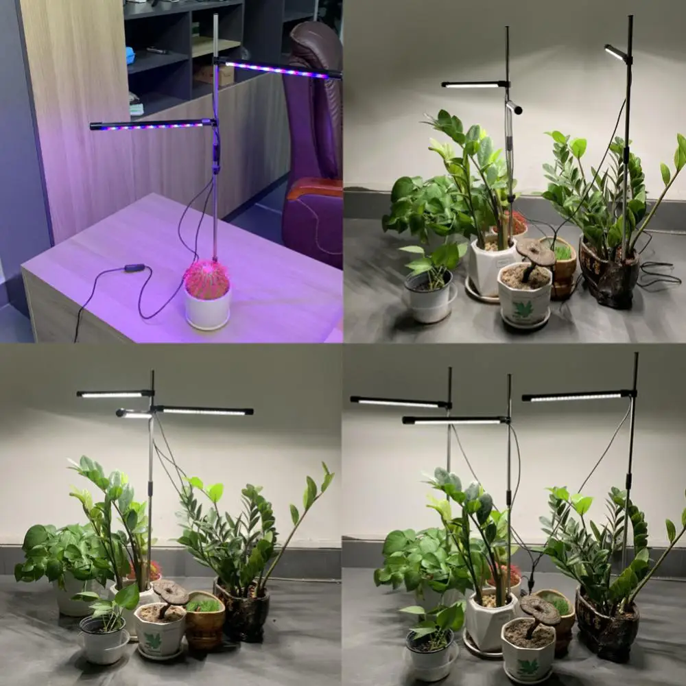 LED 식물 성장 조명 타이밍 모드 USB 휴대용 전체 스펙트럼 패널 피토 램프, 실내 온실 텐트 식물 꽃 조도 조절 램프